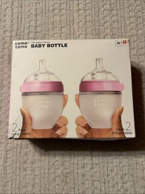 comotomo Pink Baby Bottle 5oz (2 Pack)